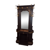 Coat rack / Revisited antique cloakroom, Napoleon III, in painted walnut.