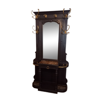 Porte-manteau /Vestiaire ancien revisité, Napoléon III, en noyer peint