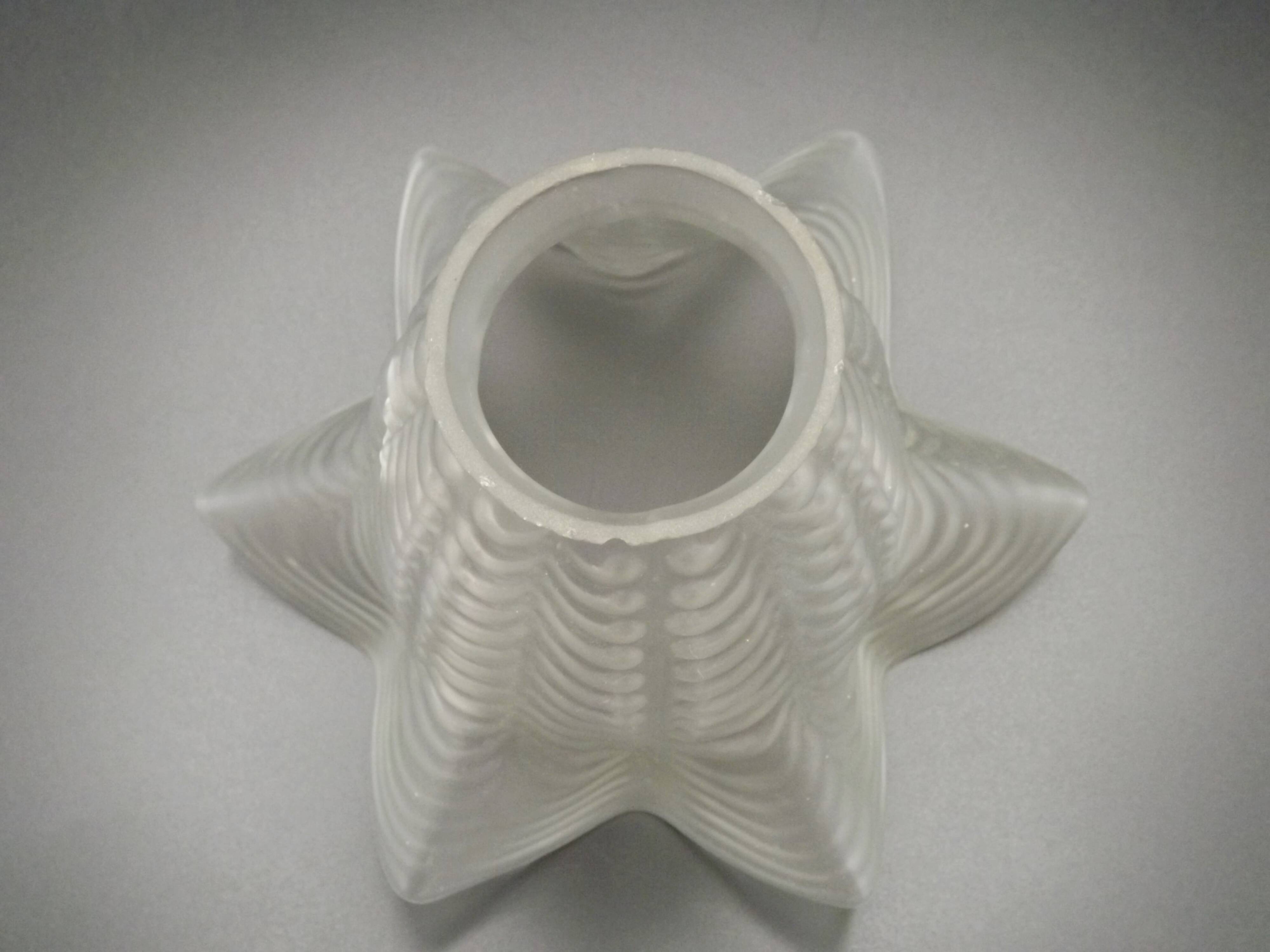 Replacement lampshade in vintage French opaque white glass with fluted edge 0183