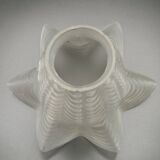Replacement lampshade in vintage French opaque white glass with fluted edge 0183
