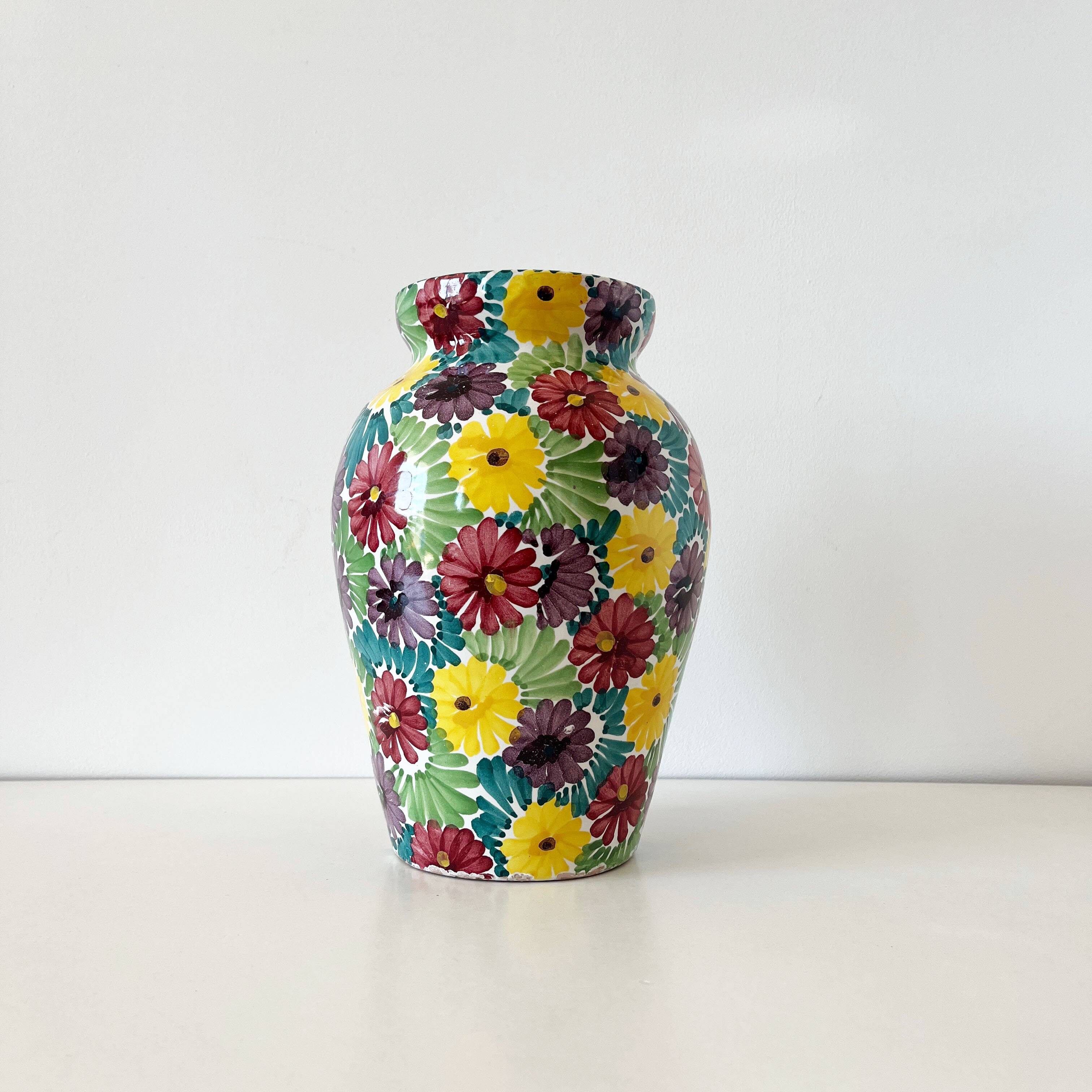 Ceramic flower vase Italy 1960