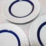 Lot de 5 assiettes à dessert 19,6cm bleues et blanches