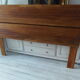 Headboard made with two art nouveau doors in walnut, waxed finish,