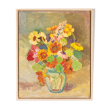 Colorful Bouquet of Flowers, Acrylic on Plate, 41 x 50 cm