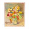 Bouquet de fleurs coloré, acrylique sur plaque, 41 x 50 cm