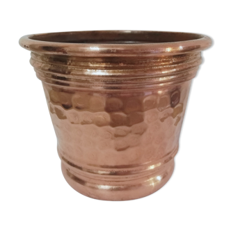 Cache pot en cuivre martelé estampillé "Sela"