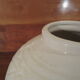 ART DECO cracked earthenware vase white Ecru St. CLEMENT bird series
