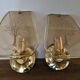 Pair of glass and metal wall lights