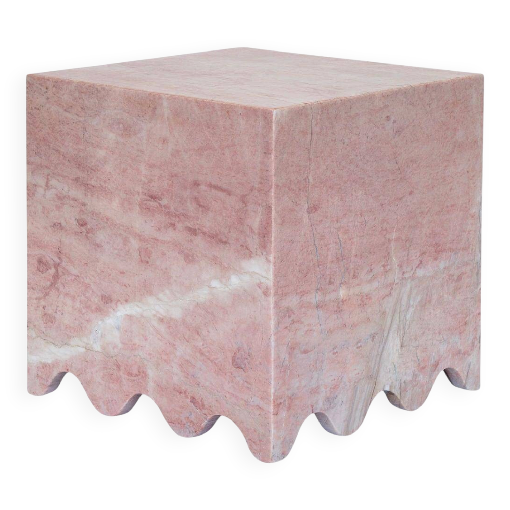 Table d'appoint en marbre rose "Flow