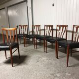 Set of 6 Scandinavian teak chairs 1960
