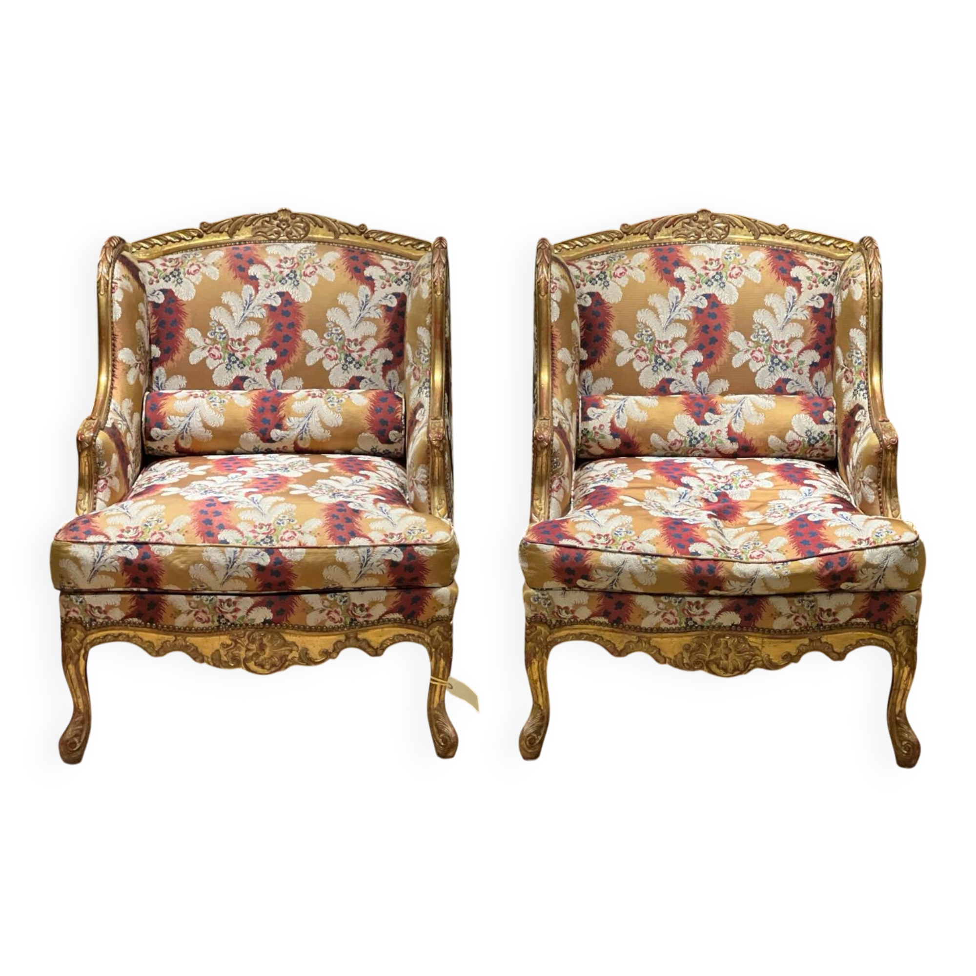 Pair of gilded armchairs