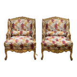 Pair of gilded armchairs