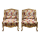 Paire de bergères en bois doré
