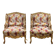 Paire de bergères en bois doré