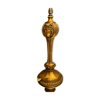 Lamp foot 55 cm gilded wood with carved decoration with rams louis xvi style