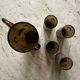 1930s brown and gold orangeade set