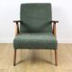 Vintage armchair B-310 VAR olive green boucle lamb structural