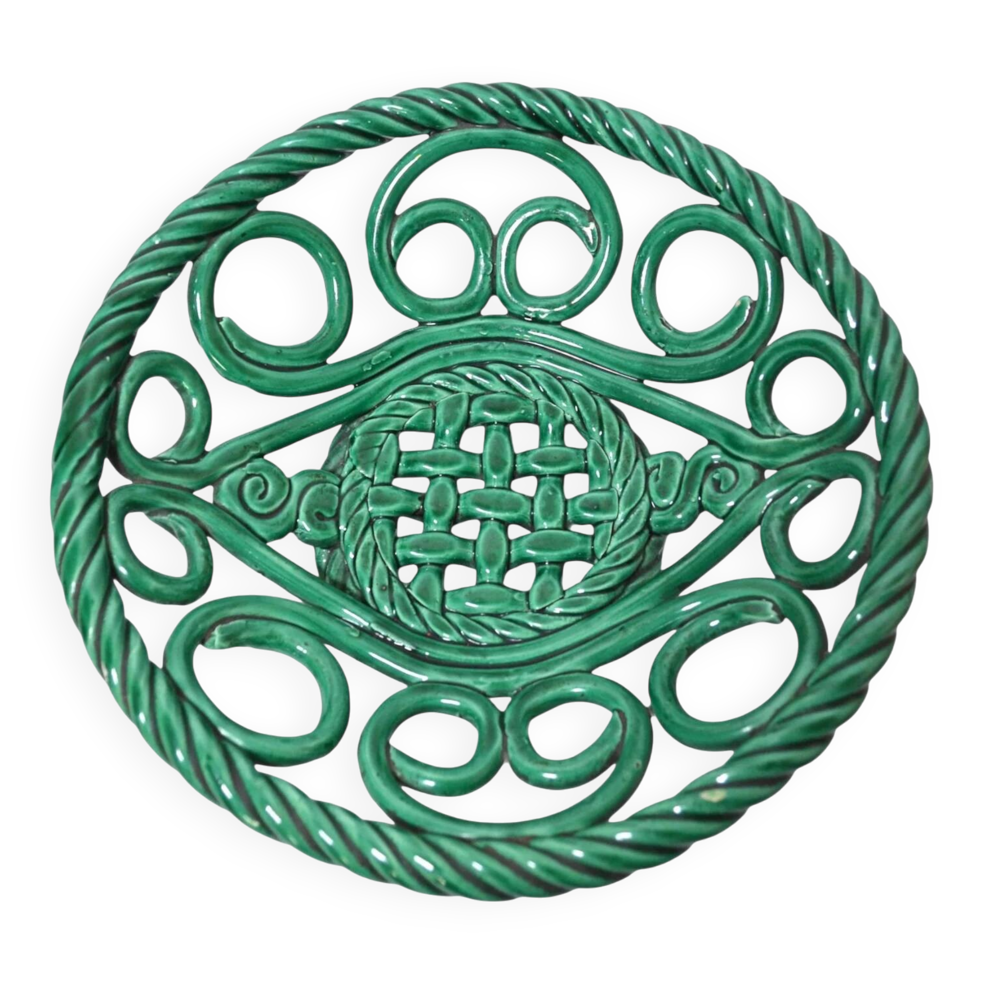 Woven ceramic basket