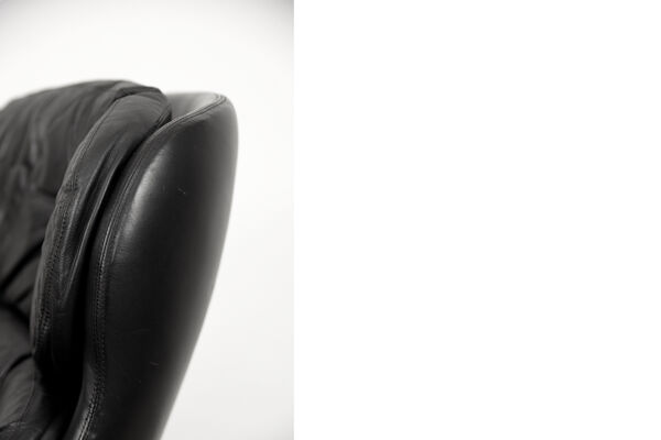 fauteuil Pivotant En cuir Moderniste Suédois De Selig Imperial, Années 1970