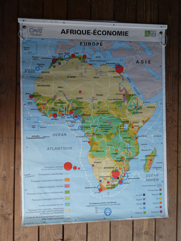 Carte scolaire poster vintage Afrique édition MDI