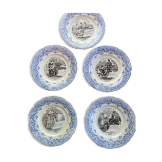 Talking Creil and Montereau set of plates