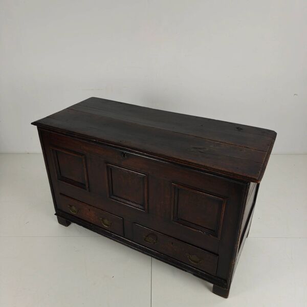 Coffre en chêne géorgien du XVIIIe siècle / coffre / boîte à couvertures antique