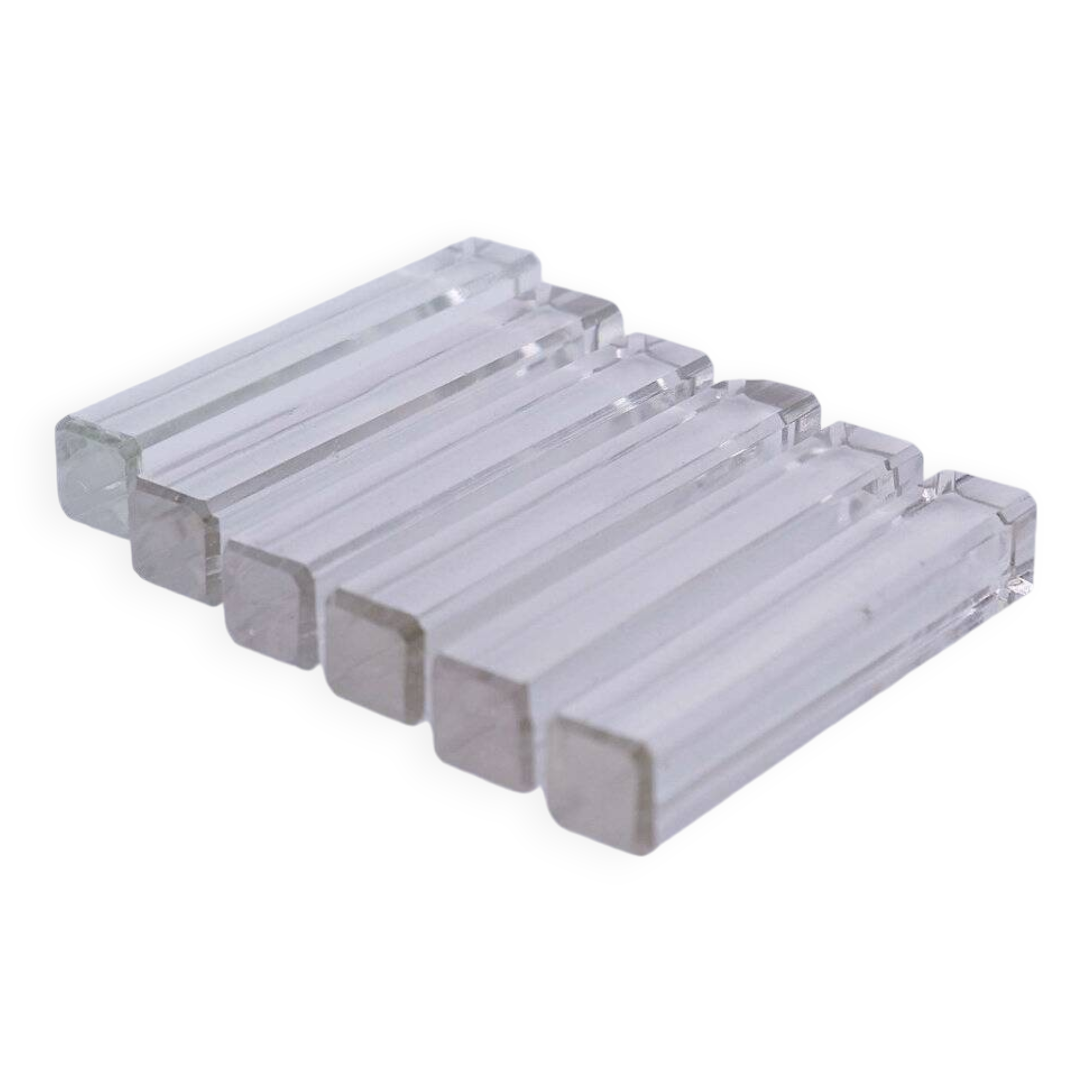 6 crystal knife rests, Czechoslovakia 1980