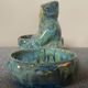 SALERON DOUBLE MONK IN FLAMED STONEWARE FROM RAMBERVILLERS TABLE ART