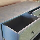 Commode bleue à 4 tiroirs