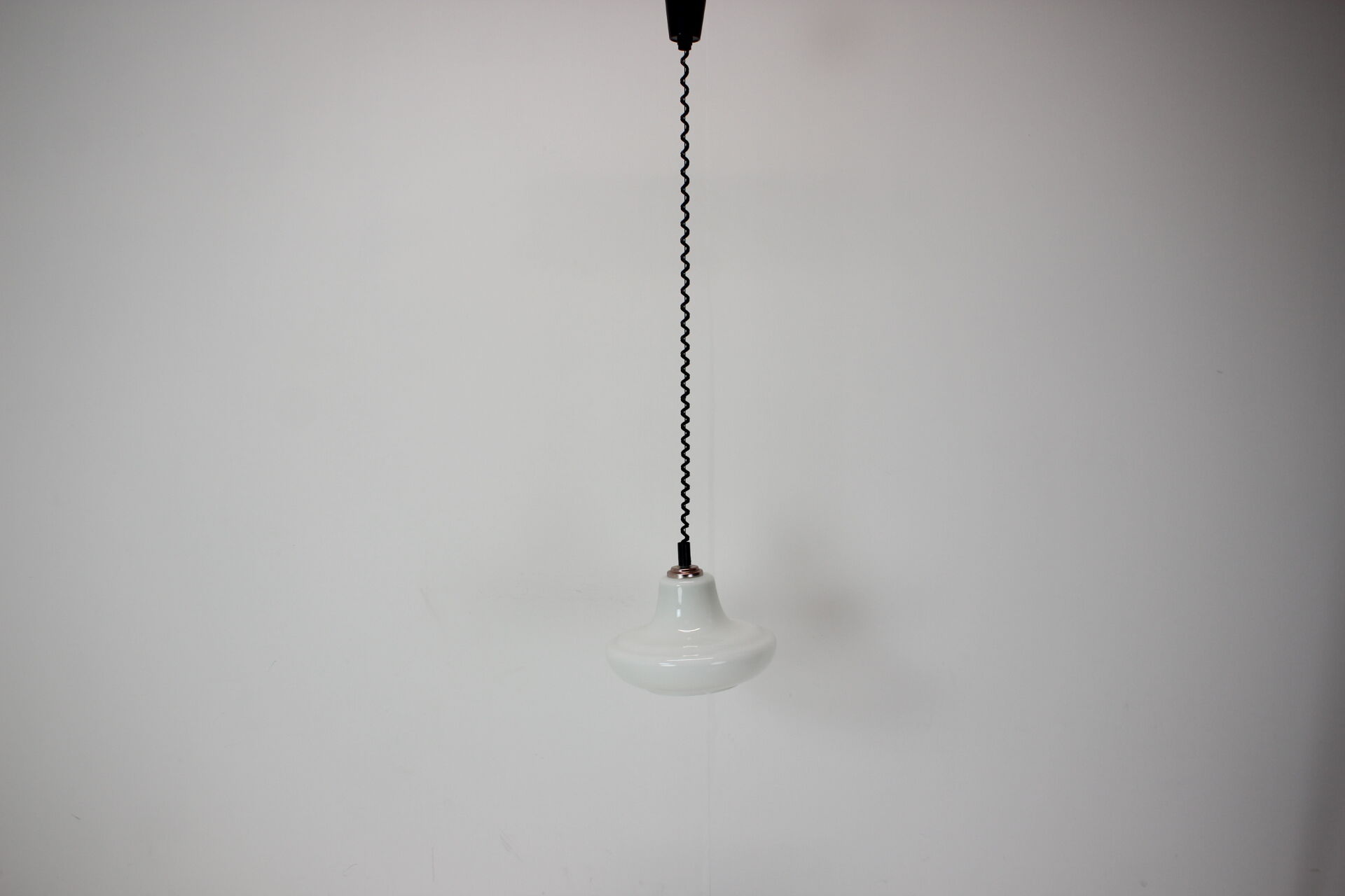 Mid-century adjustable glass pendant, 1970's