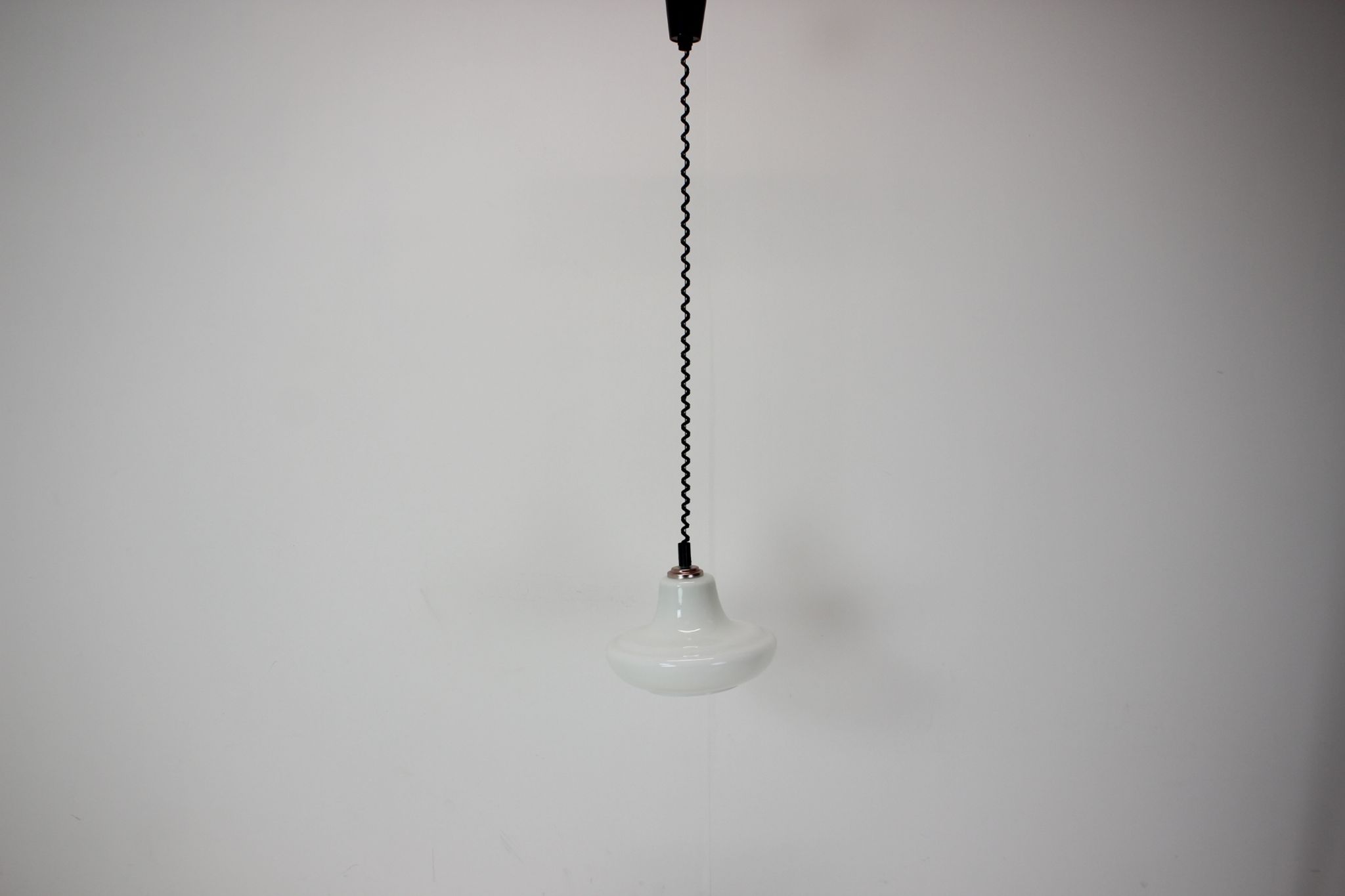Mid-century adjustable glass pendant, 1970's