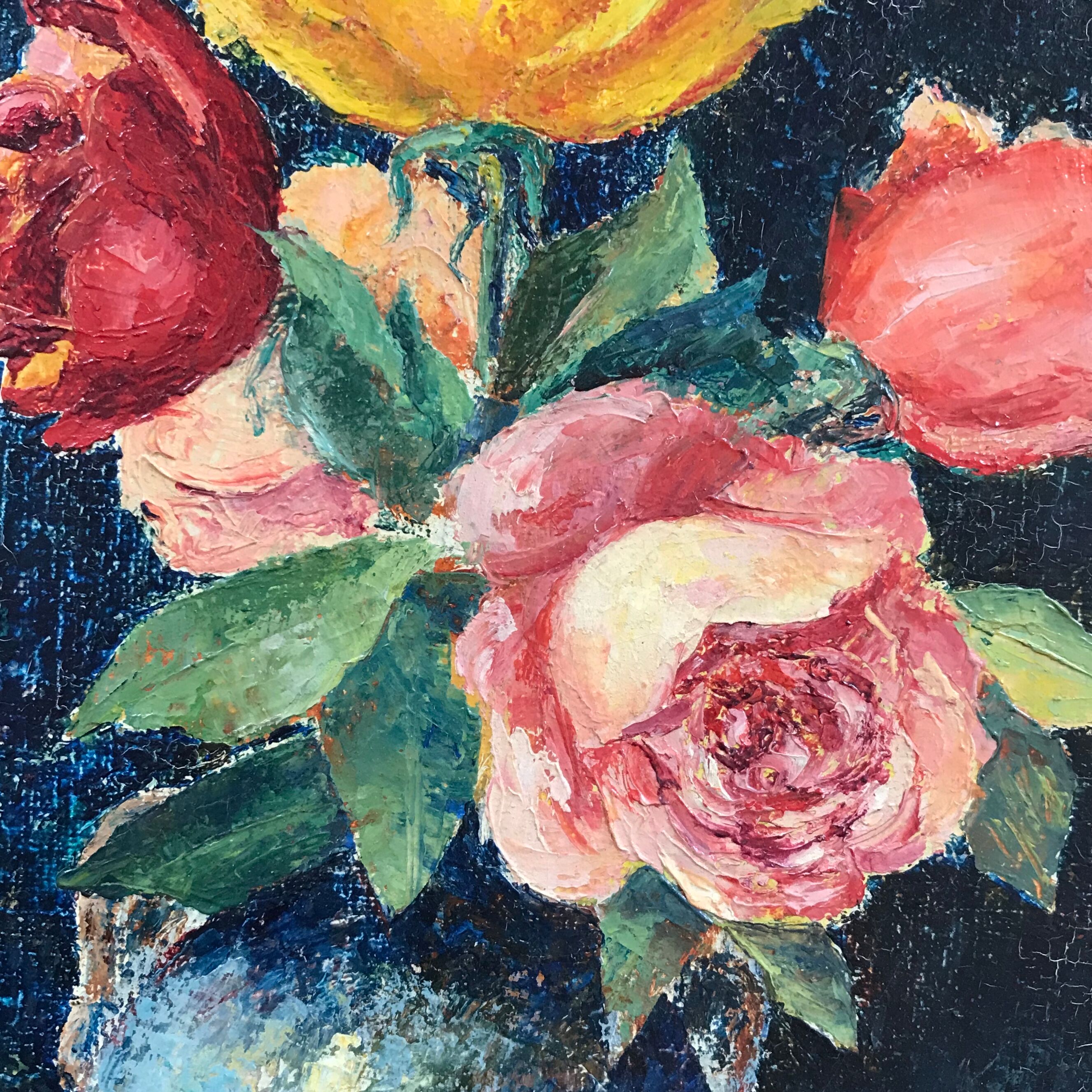 Painting bouquet of roses