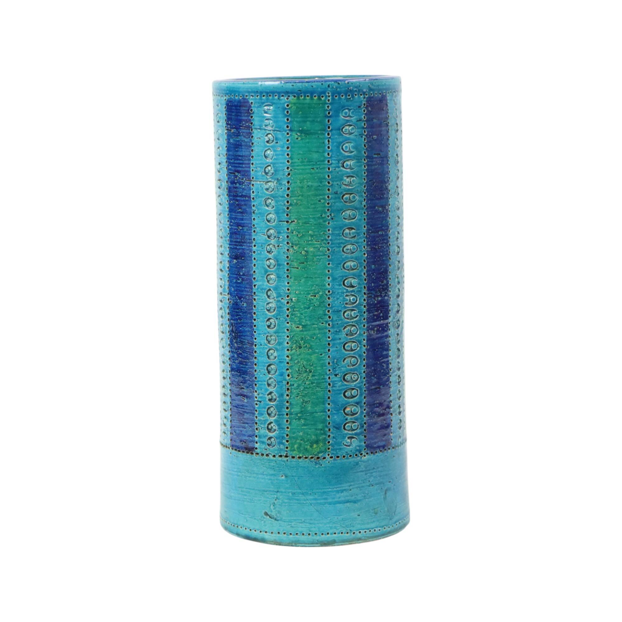 Aldo Londi for Bitossi Vase 1960s Rimini Blue Ceramics