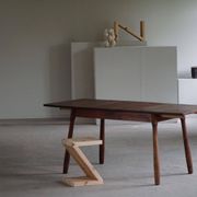 Modern Scandinavian, beech table with club-shaped legs, Arnold Madsen, made in the 1940s.