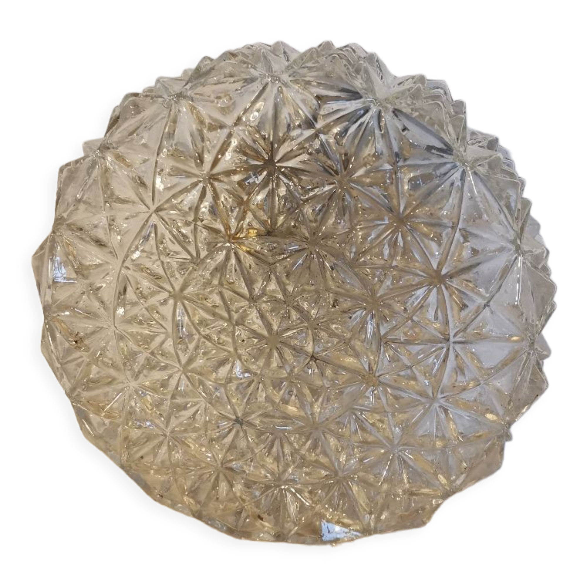 Vintage ceiling lamp molded glass