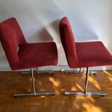 Paire de chaises rouges design Georges Frydman