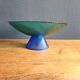 Vintage Glass Blown Fruit Bowl – Blue and Green Design Centrepiece