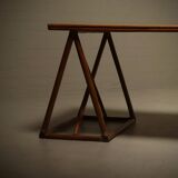 Bureau ou table à manger en treillis italien des années 1970 en bambou et rotin.