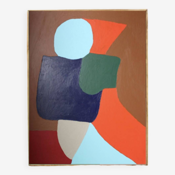 Orange-brown painting on canvas 65x54