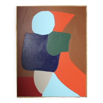 Orange-brown painting on canvas 65x54