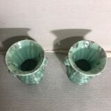 Pair De Vase Old SG KERAMIK - Anse Ceramics Green Coulure - Vintage Grey