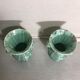 Paire de vase ancien Sg Keramik anse céramique coulure verte & grise vintage