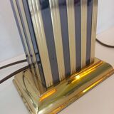 Pair of black and gold art deco style lamps