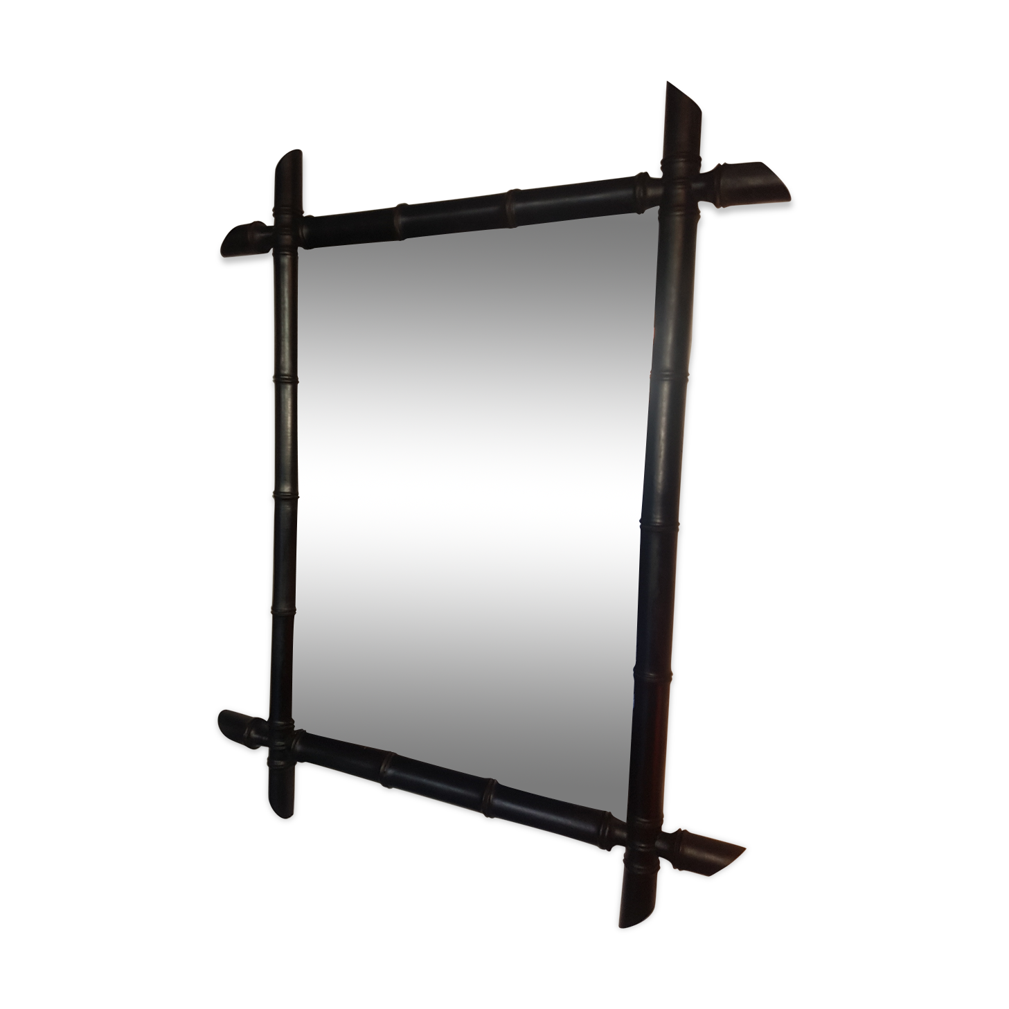 Black bamboo mirror 57x72cm