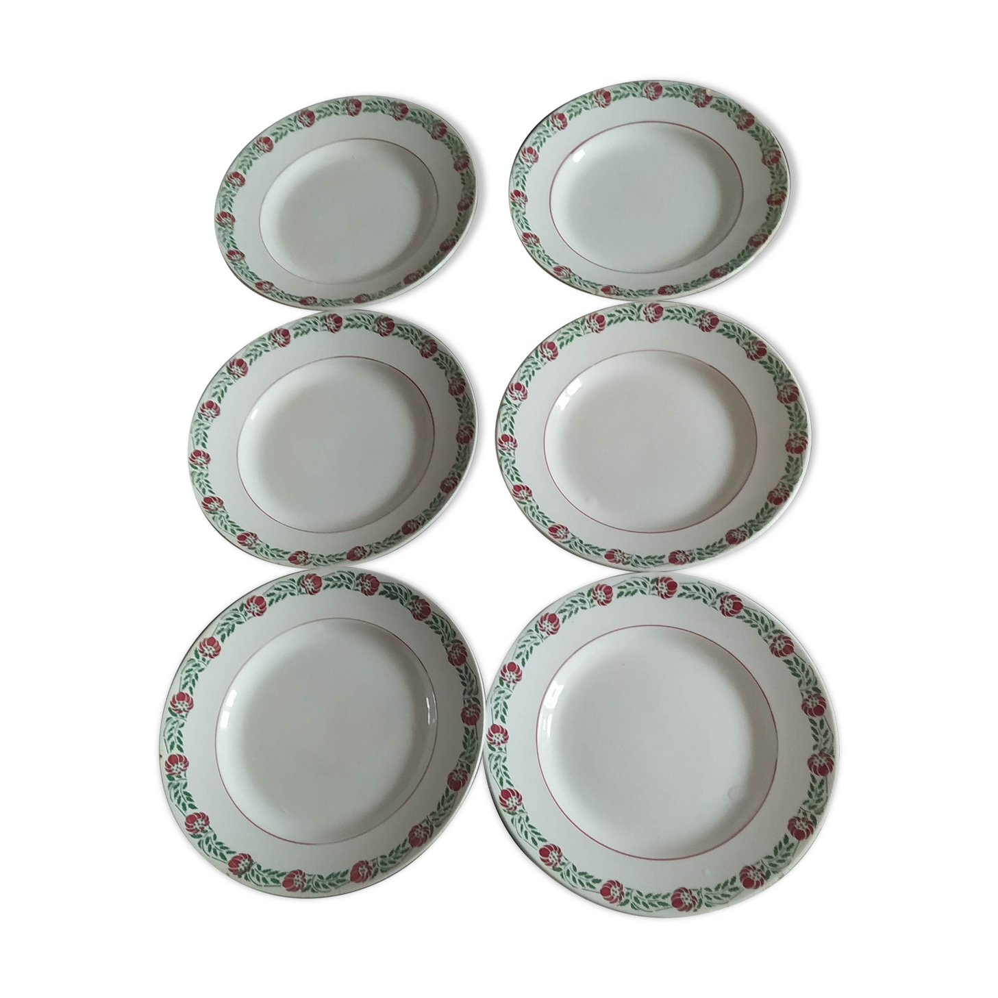 Series of 6 plates Moulin des Loups model Coopé