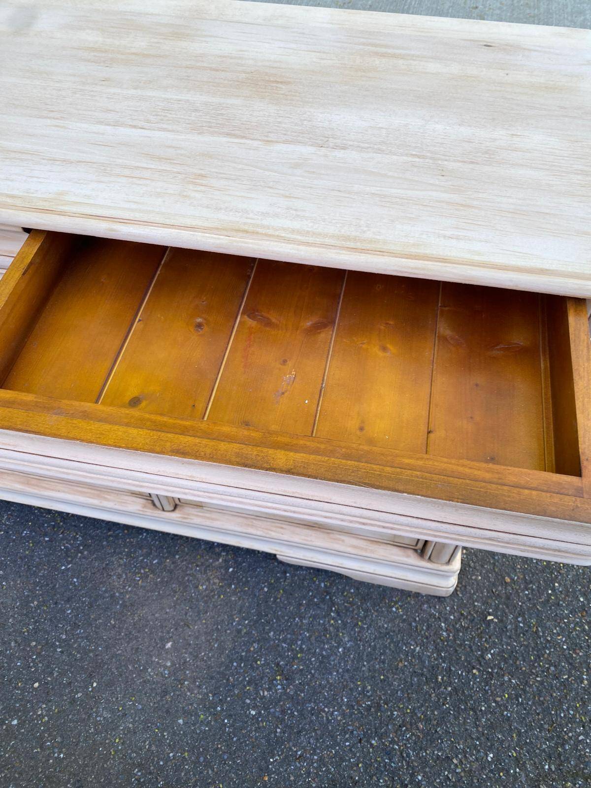 Louis Philippe rustic buffet, vintage, renovated in solid wood, 185cm.