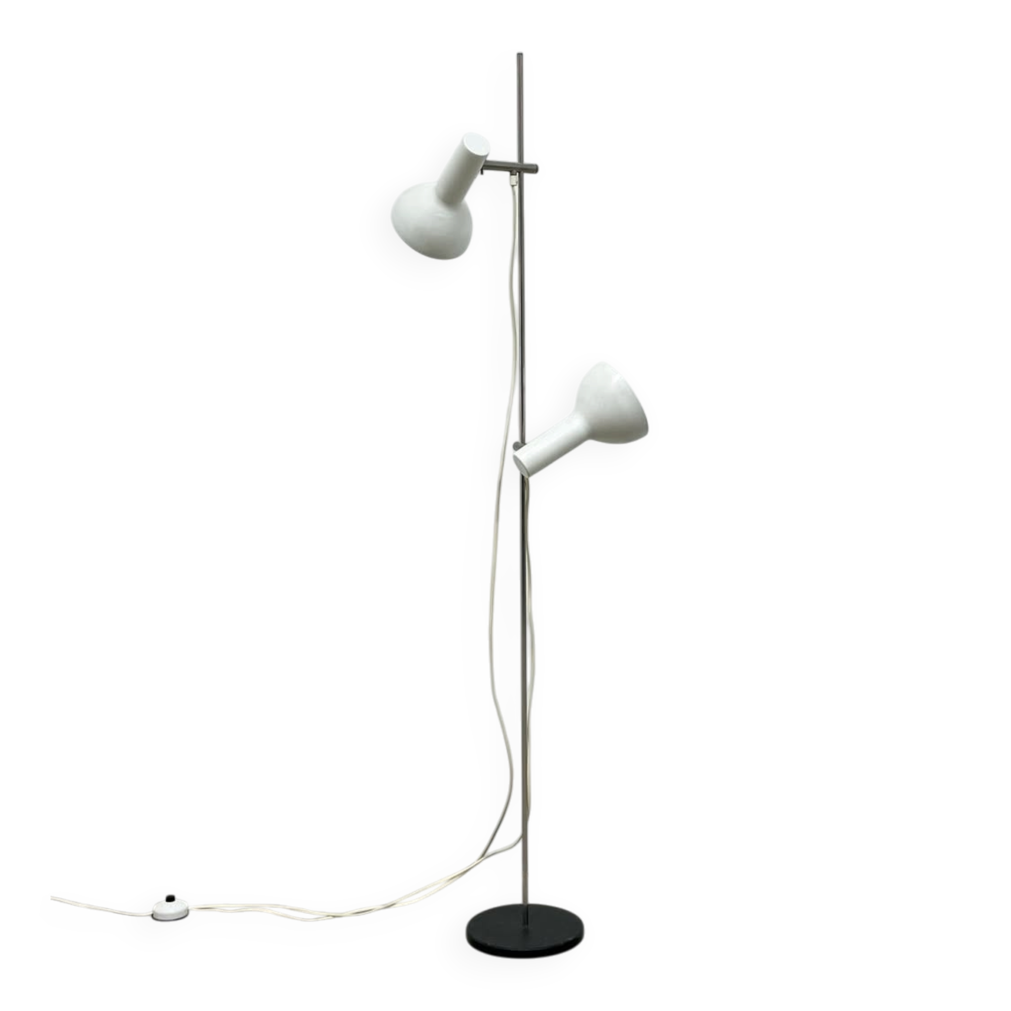Swiss floor lamp with 2 white spots