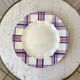 Round dish HBCM Creil & Montereau model Scots blue pink years 40-50