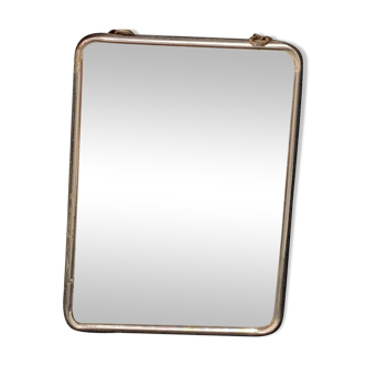Miroir de barbier ancien à chaînette
