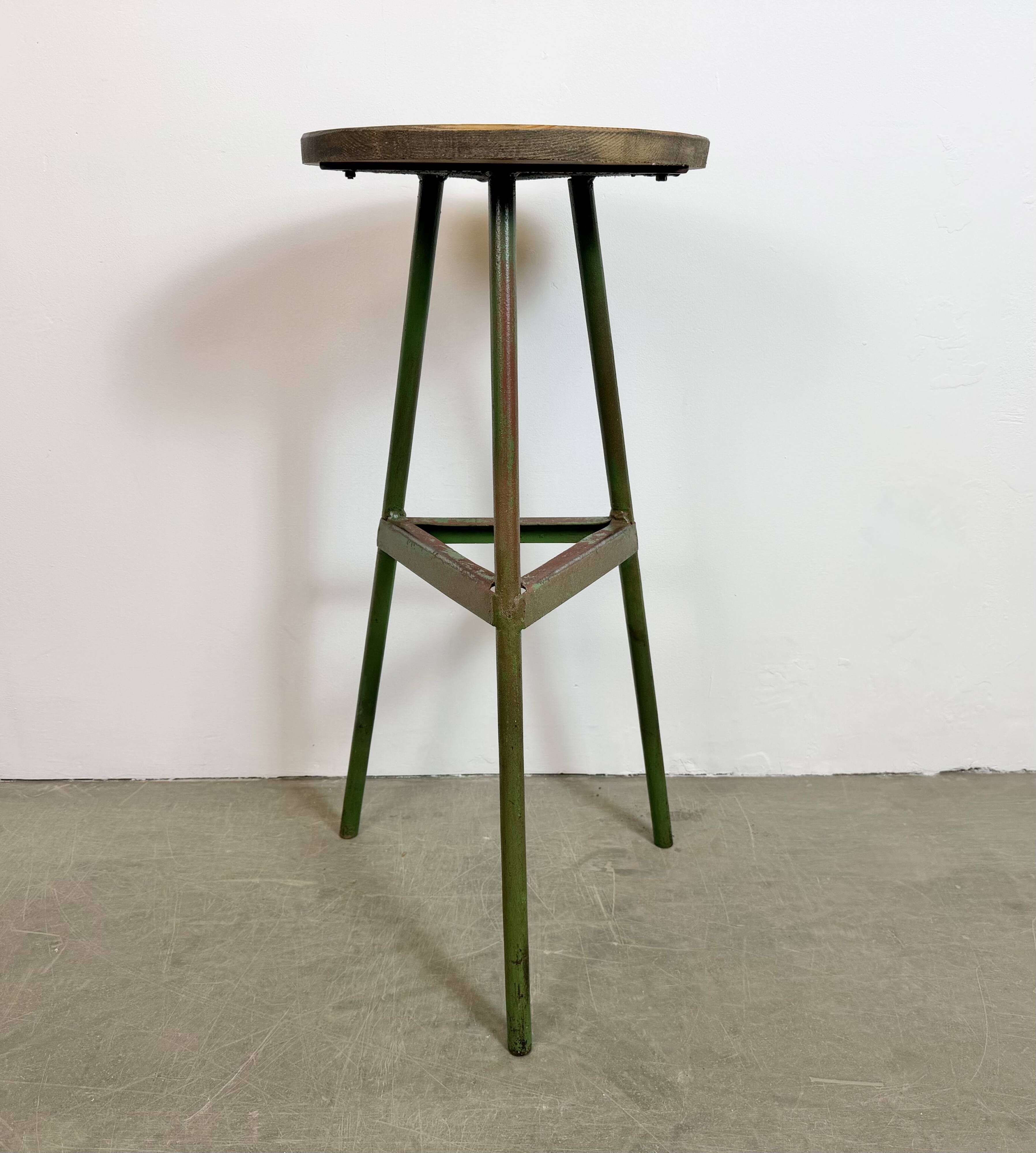 Green Industrial Workshop Stool, 1960s